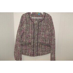 Blu By Blu Girls Tweed Lined Long Sleeve Jacket Blazer Size 12